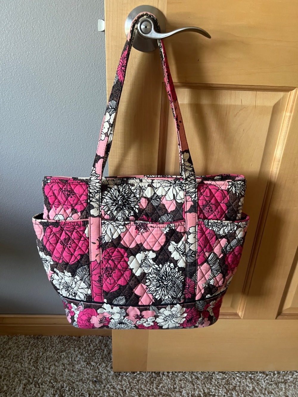 Vera Bradley Quilted Floral Mocha Rouge Tote - Picture 2 of 11